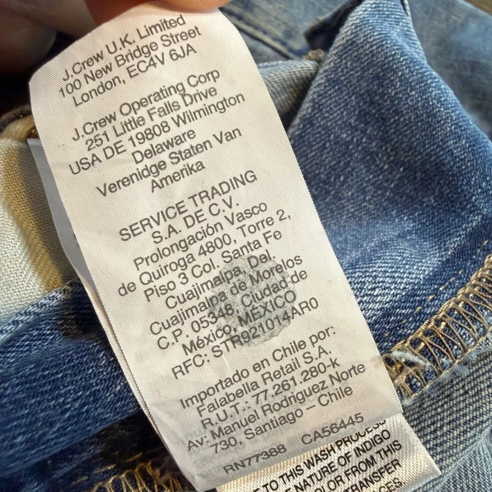 J.Crew Flex Mens Straight Leg Jeans 34x30 Light Wash Blue Stretch Denim Pants
